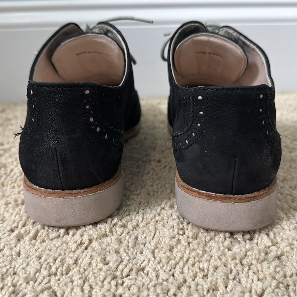 Cole Haan Black & Gray  Suede Wingtip Lace Up Oxfords Gramercy Sz 7 - Picture 4 of 12